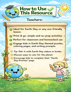 Earth Day Activities for Kids K-1