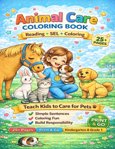 Pet Care Activities for Kids | SEL Worksheets K-1