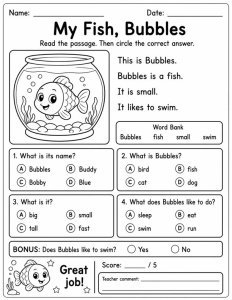 Kindergarten Reading Comprehension Worksheets