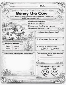 1st Grade Animal Reading Comprehension