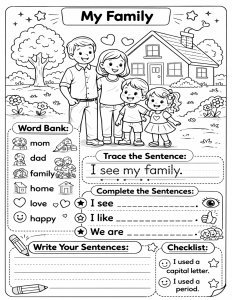 Kindergarten Sentence Practice | Trace & Write